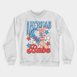 American Girl Babe, Cowboy Boots, 4th Of July Crewneck Sweatshirt